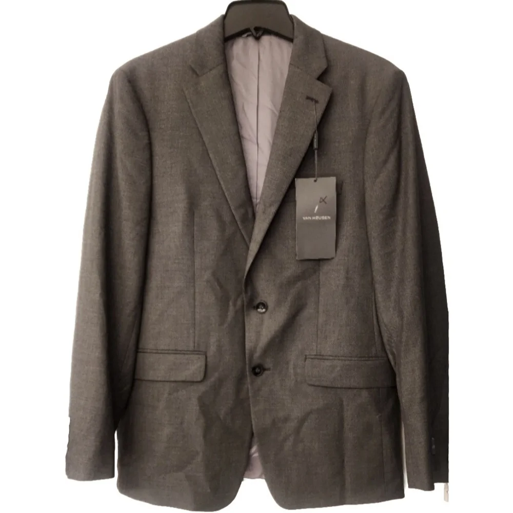 VAN Heusen Men's Suit Jacket In Medium Gray Size 40R